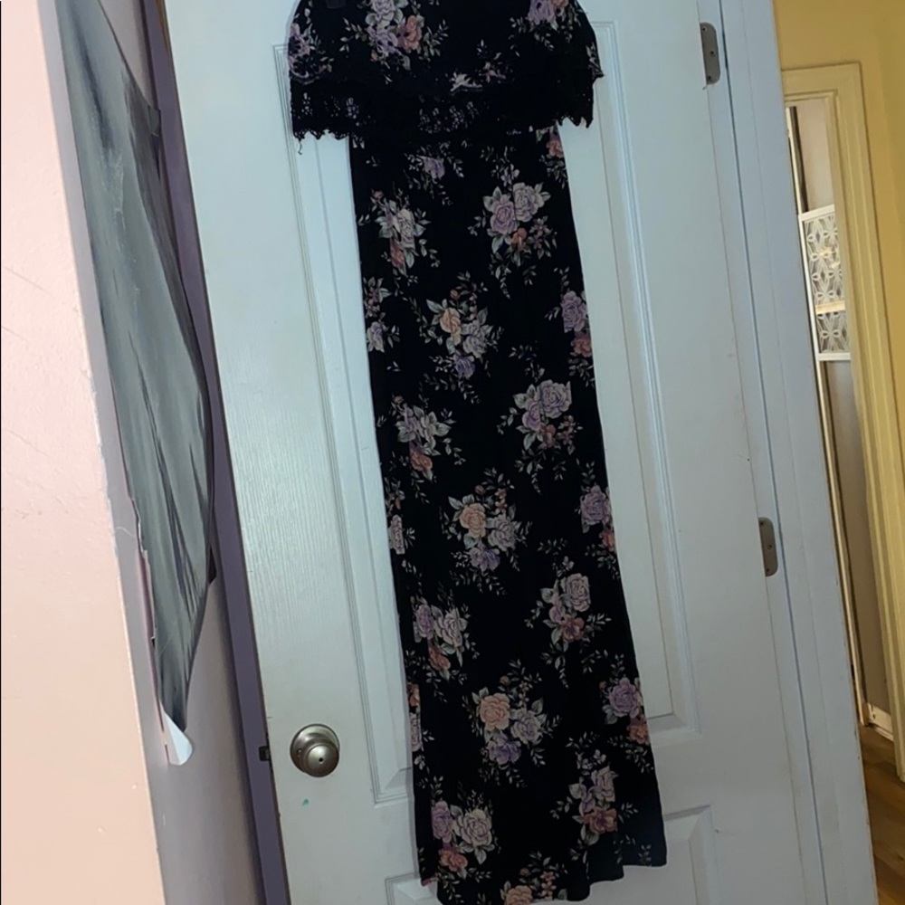 Black dress with flowers